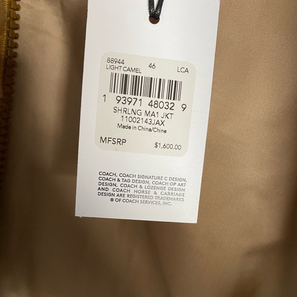 COACH HORSE/CARRIAGE PRINT SHEARLING Ma-1 JACKET - Picture 8 of 8